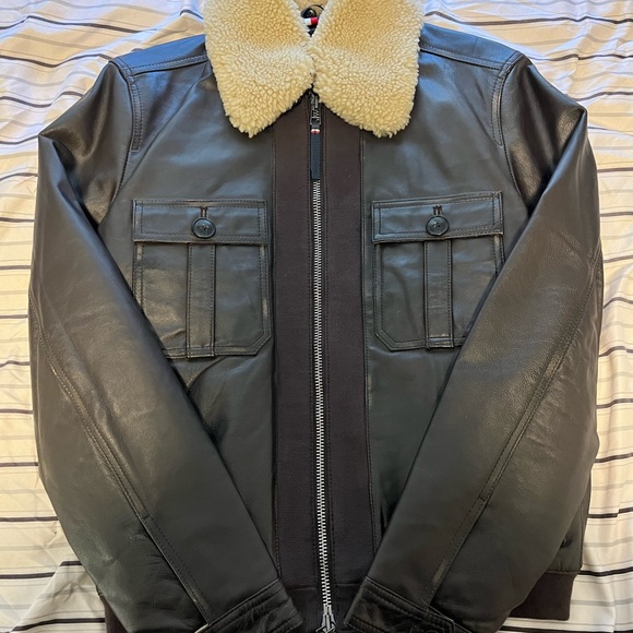 Tommy Hilfiger Tailored Nappa Leather Aviator Jacket - Picture 4 of 9
